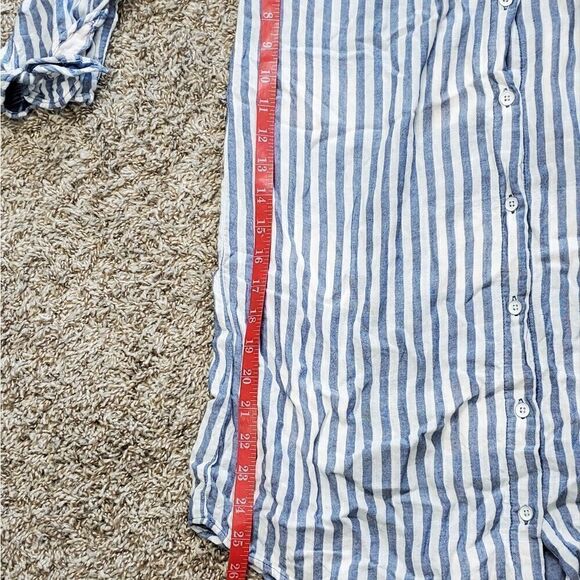 Cloth & Stone Blue & White Striped Off- Shoulder Dress - Picture 4 of 8